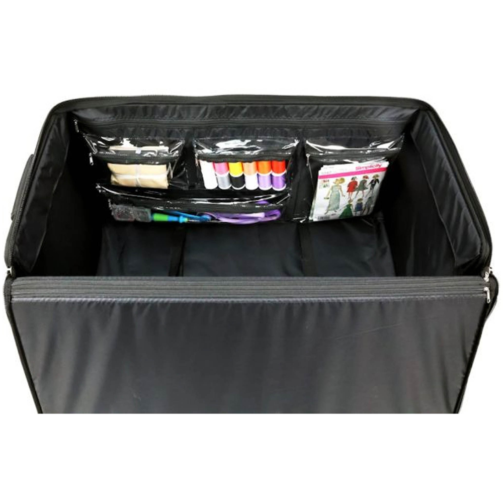 Everything Mary EVM14467-1 Quilted Black Collapsible Rolling Sewing Machine Case 71 x 35 x 36cm Image 4