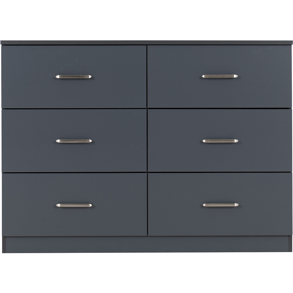 Seconique Dakota 6 Drawer Dark Grey Storage Chest Image 3
