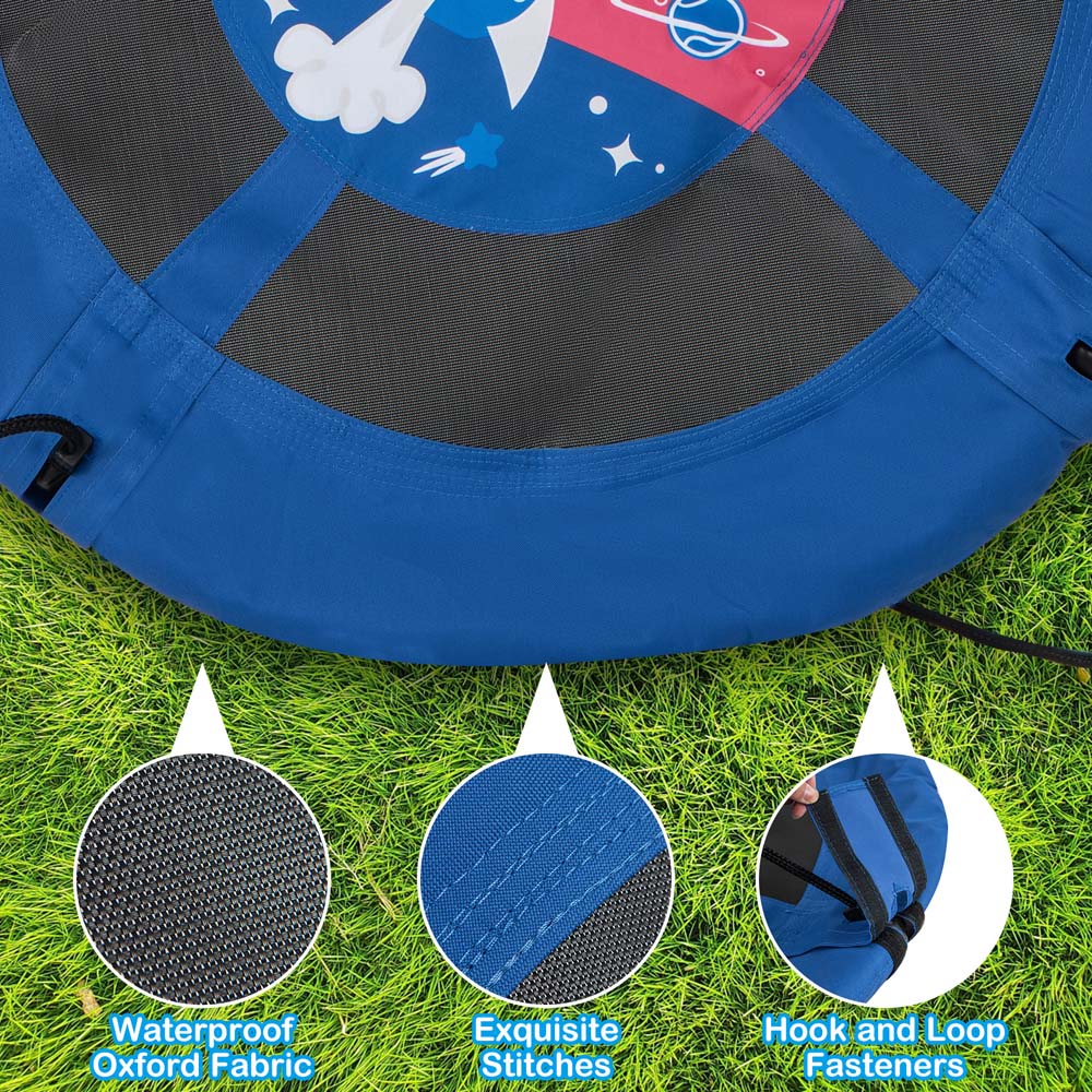 Costway Blue Oxford Fabric Saucer Tree Swing 104cm Image 7
