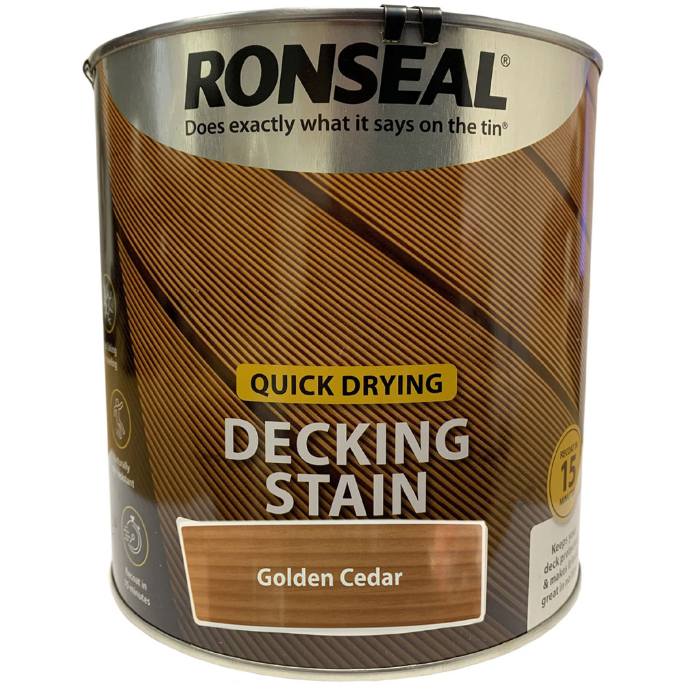 Ronseal Quick Drying Golden Cedar Decking Stain 2.5L Image 2