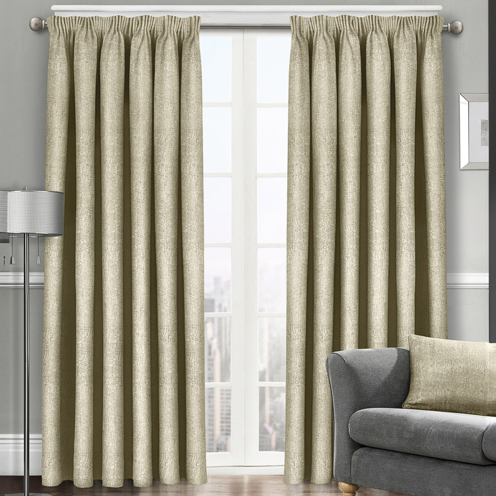 Velosso Westwood Latte Tape Top Curtains 168 x 137cm Image 1