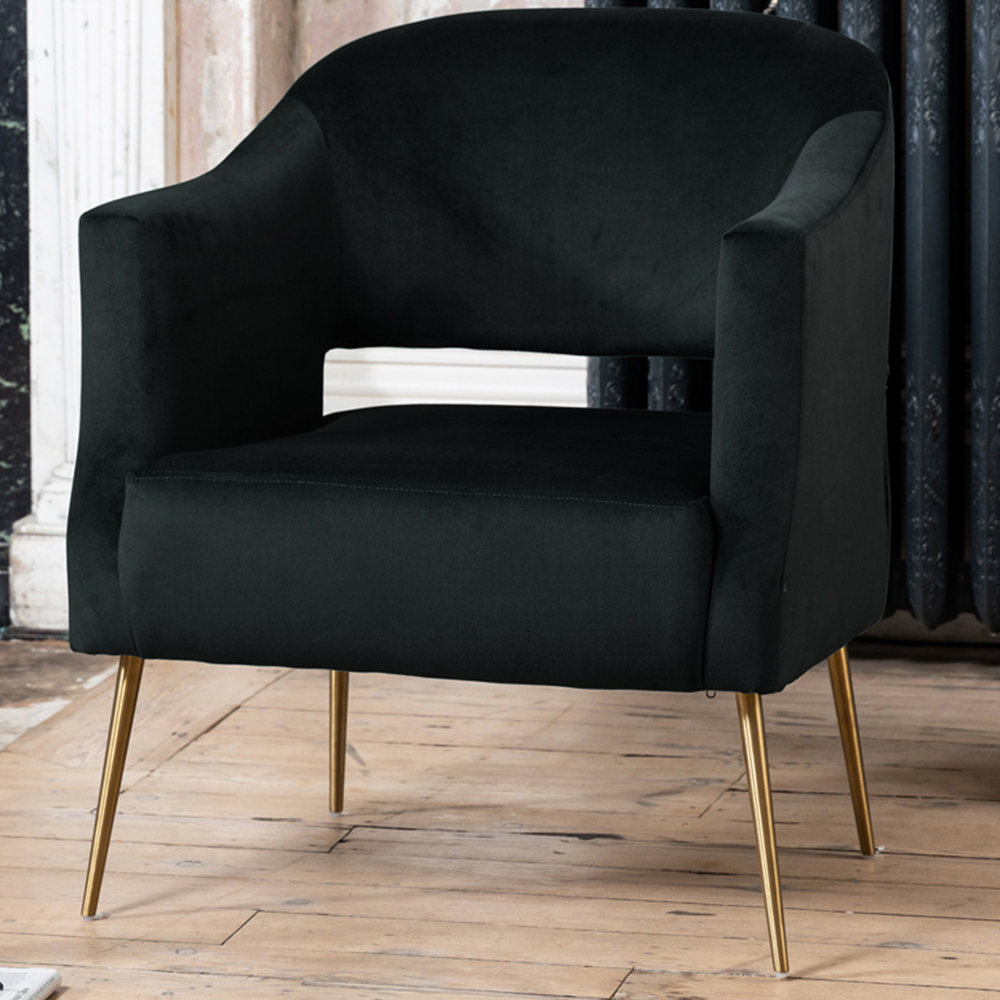 Artemis Home Hobson Black Velvet Accent Chair Image 1
