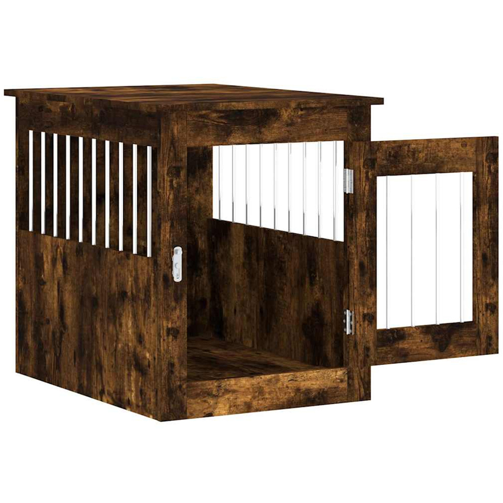 vidaXL Smoked Oak Processed Wood Dog Crate Furniture 55 x 75 x 65cm Image 5