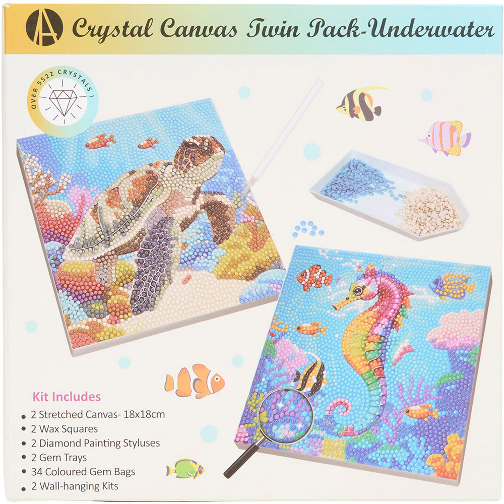 Pack of 2 Underwater Design Crystal Canvases Image 2