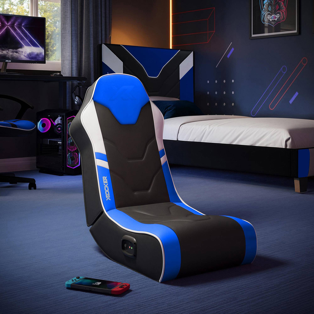 X Rocker Shadow 2.0 Blue Floor Rocker Gaming Chair Image 3