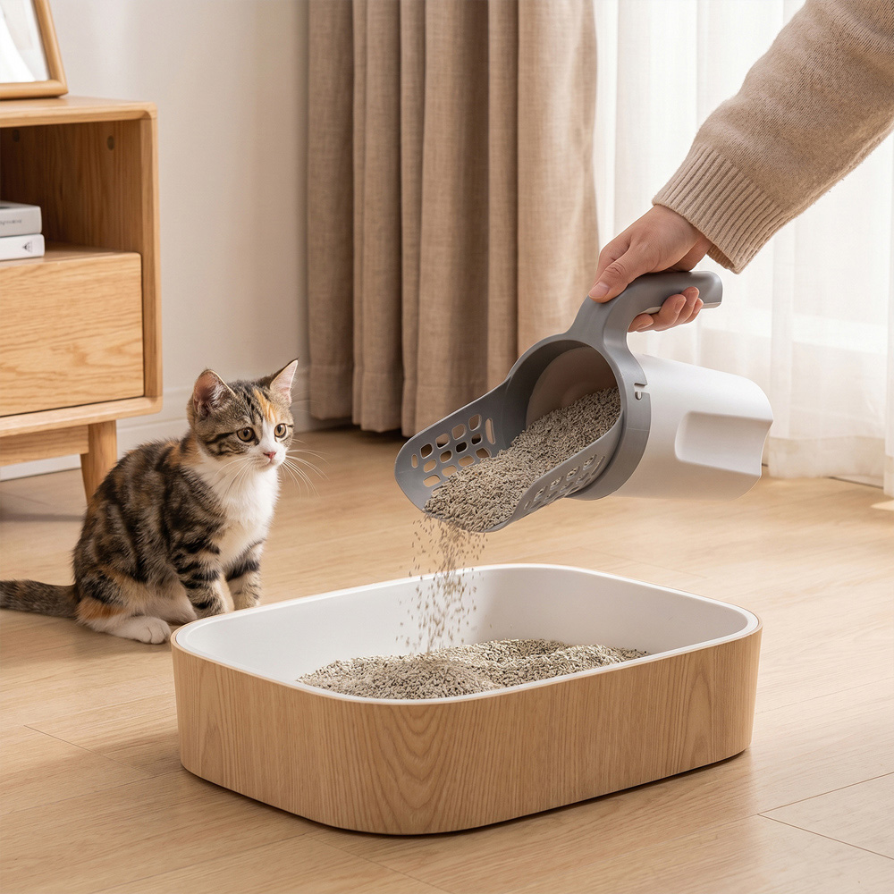 H&O Direct 2-in-1 Grey Cat Litter Scooper with Holder and Waste Bags Image 5