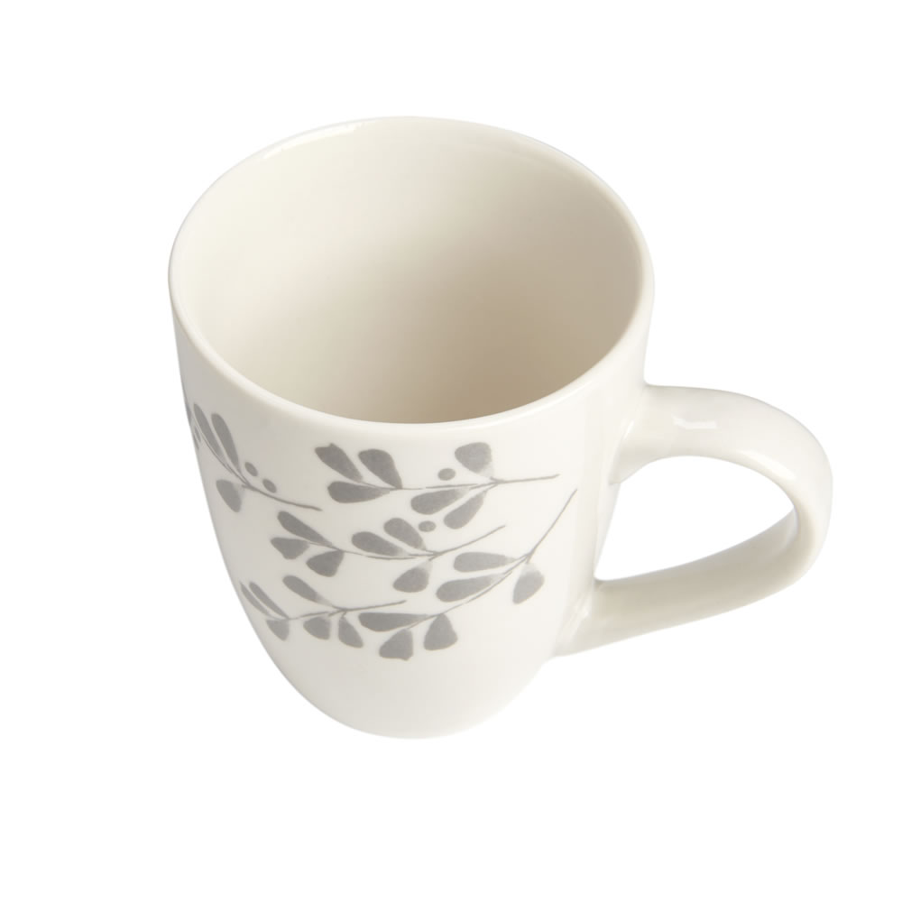 Wilko Grey Floral Mug Image 2