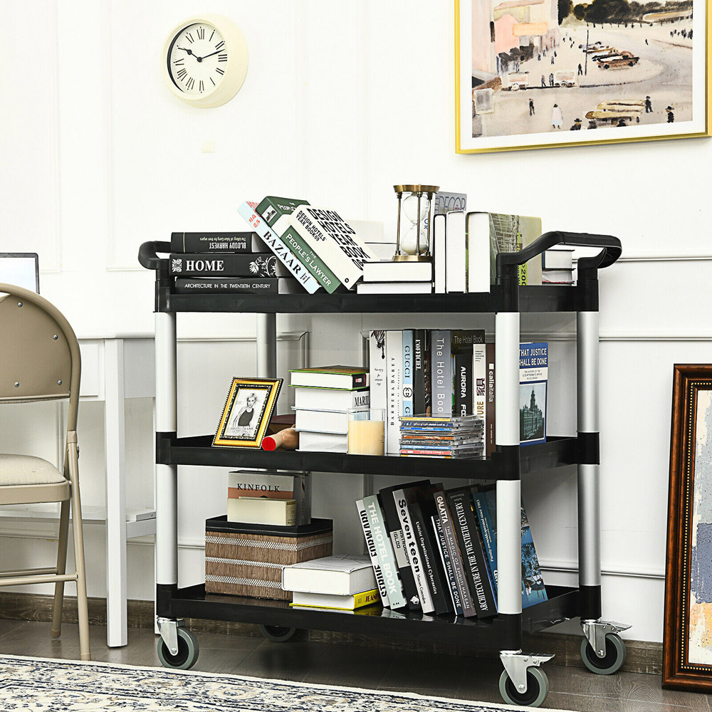 Costway 3 Shelf Multifunctional Utility Cart with Flexible Wheels Image 2