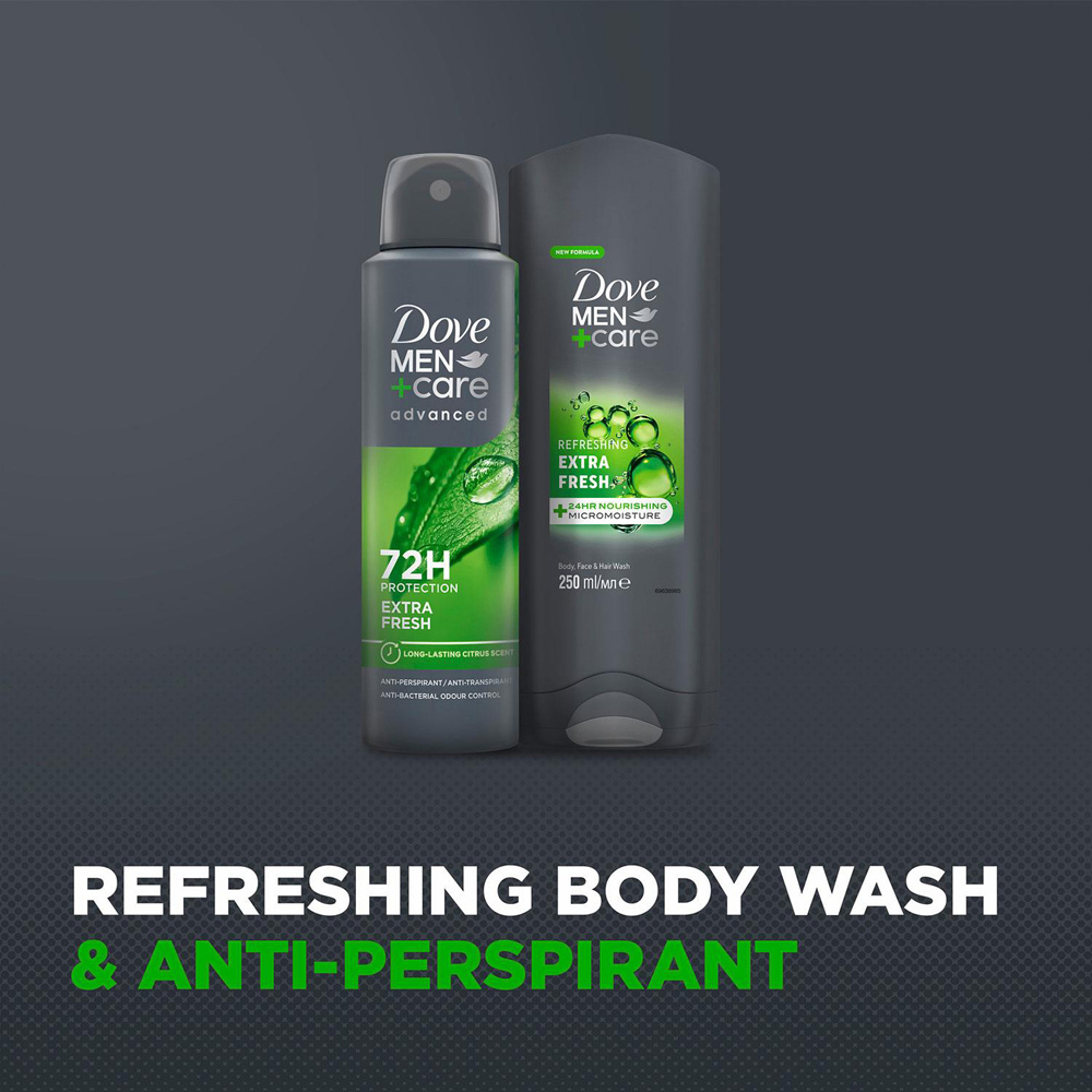 Dove Men+Care Refresh and Care Citrus and Cedarwood Scent Bodywash and Bodyspray Gift Set 3 Pack Image 7