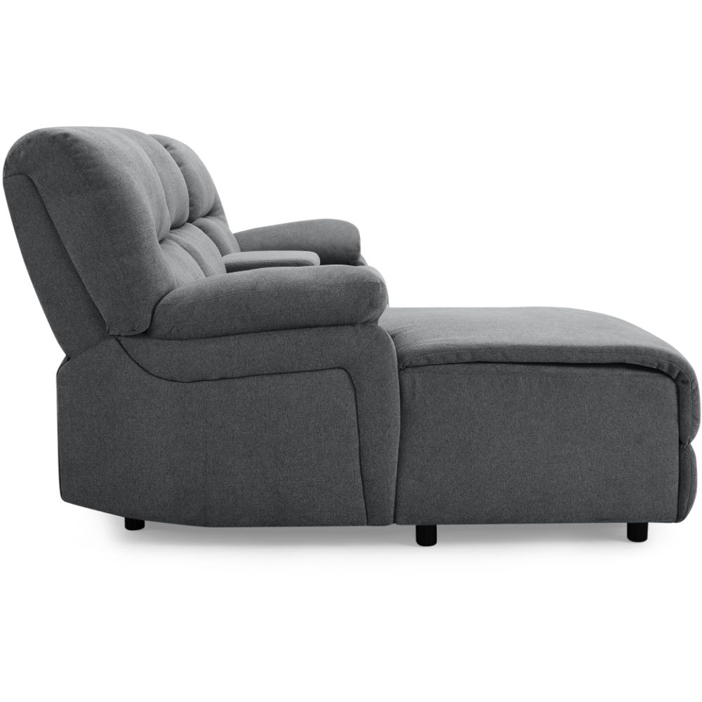 Home Detail Jacob 3 Seater Dark Grey Left Hand Chaise Manual Recliner Sofa Image 8