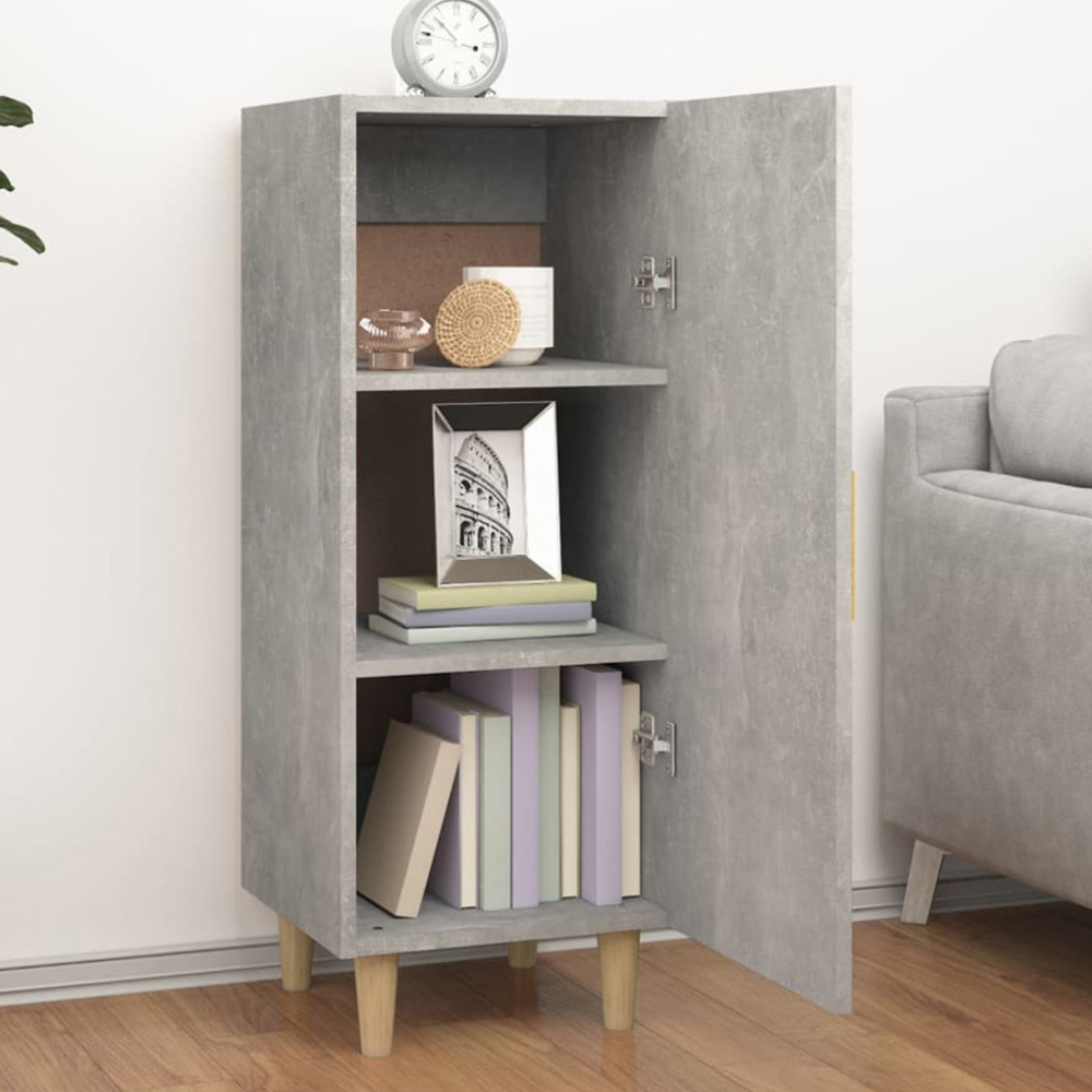 vidaXL Single Door Concrete Grey Wooden Sideboard Image 1