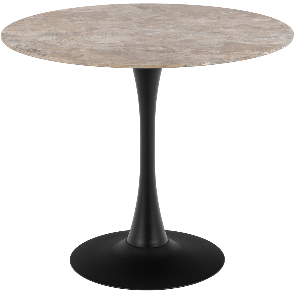 Florence Malta Brown and Black Ceramic Round Dining Table Image 2