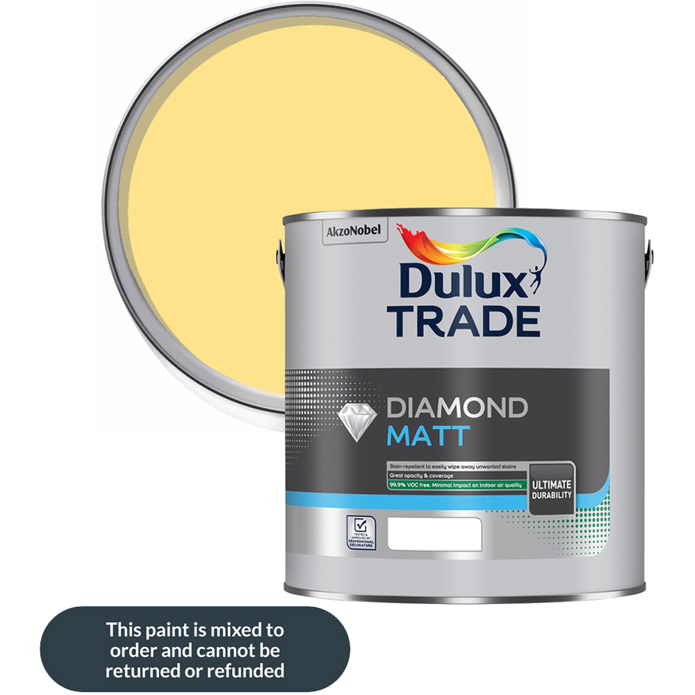 Dulux Trade Lemon Pie Walls and Ceilings Diamond Matt Paint 5L Image 1