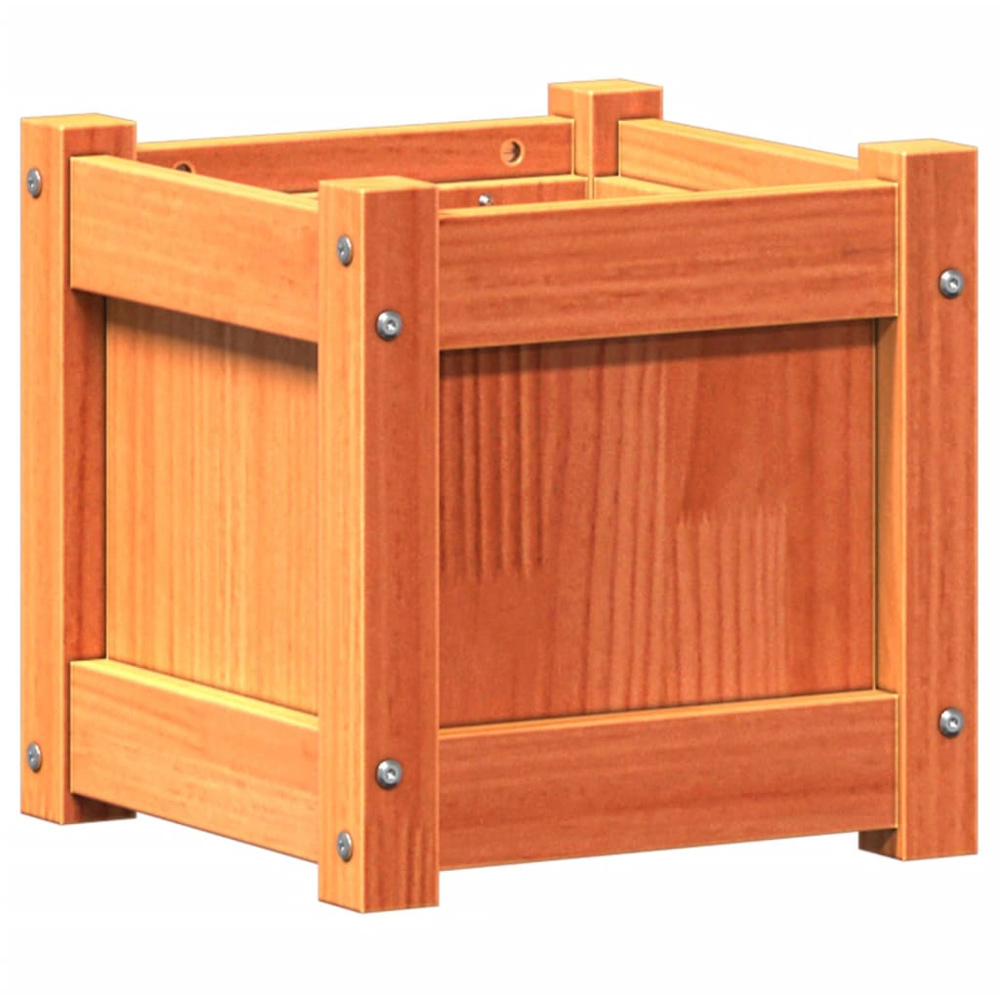 vidaXL Brown Solid Pine Wood Garden Planter 31 x 31 x 31cm 2 Pack Image 7