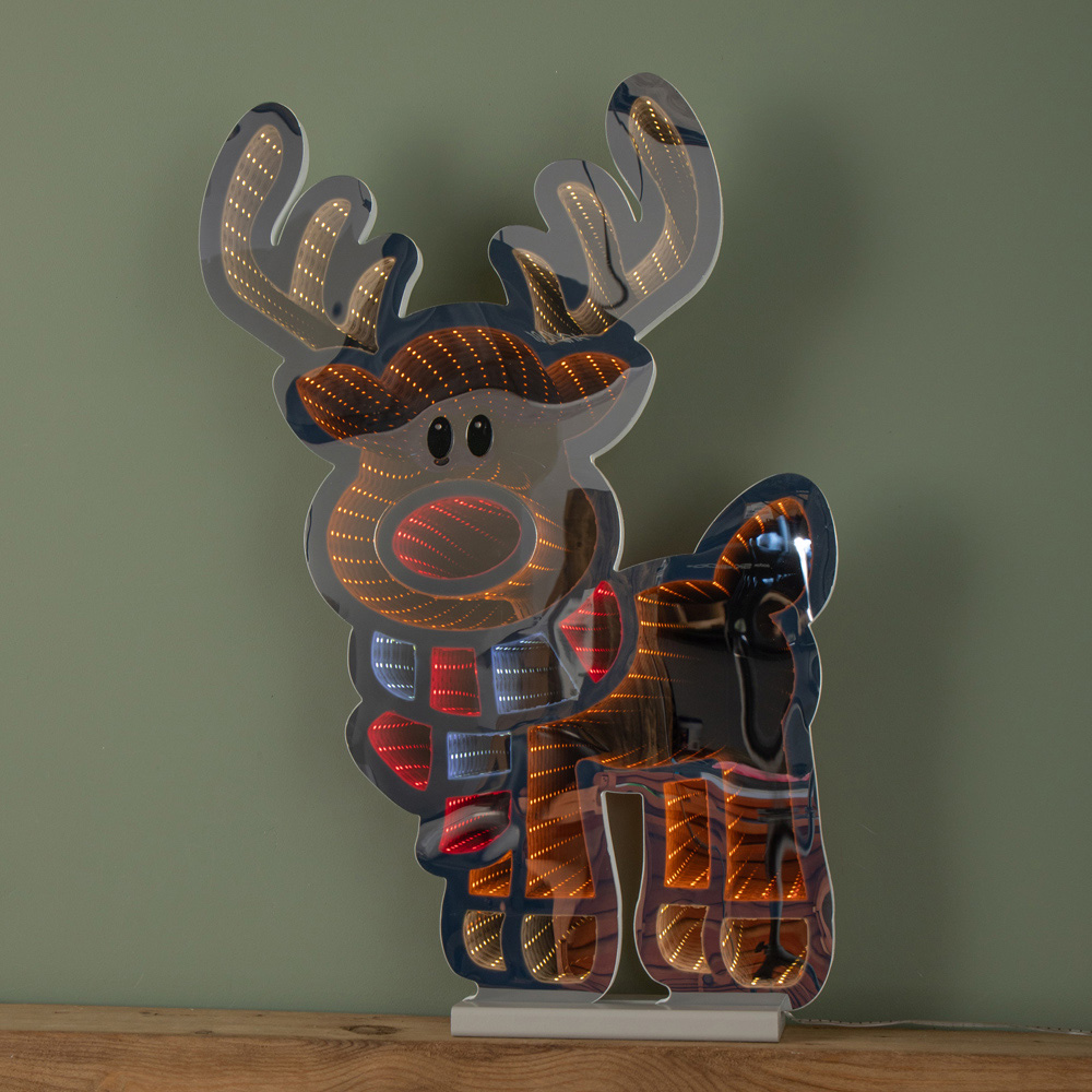 Samuel Alexander Multicoloured LED Reindeer Infinity Christmas Decoration 60cm Image 3