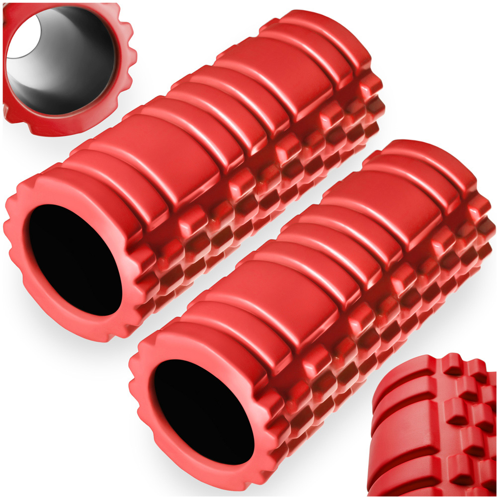 tectake Red Textured Surface Foam Roller 2 Pack Image 2