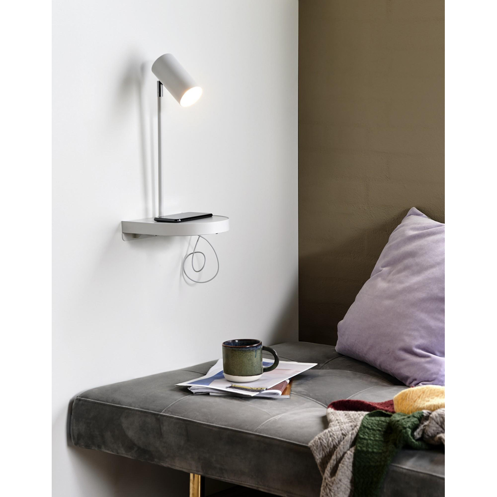 Nordlux Cody White Wall Lamp with Shelf Image 2