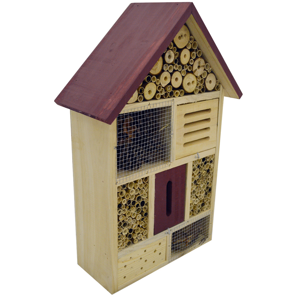 Watsons Bug 4 Storey Brown and Red Solid Wood Insect Hotel Image 2