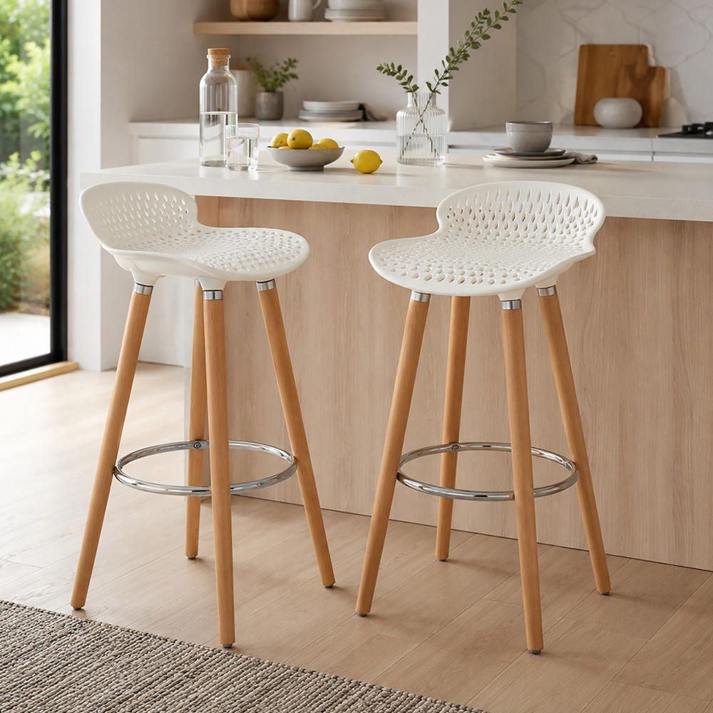 Premier Housewares Stockholm Matte White Bar Stool Image 3