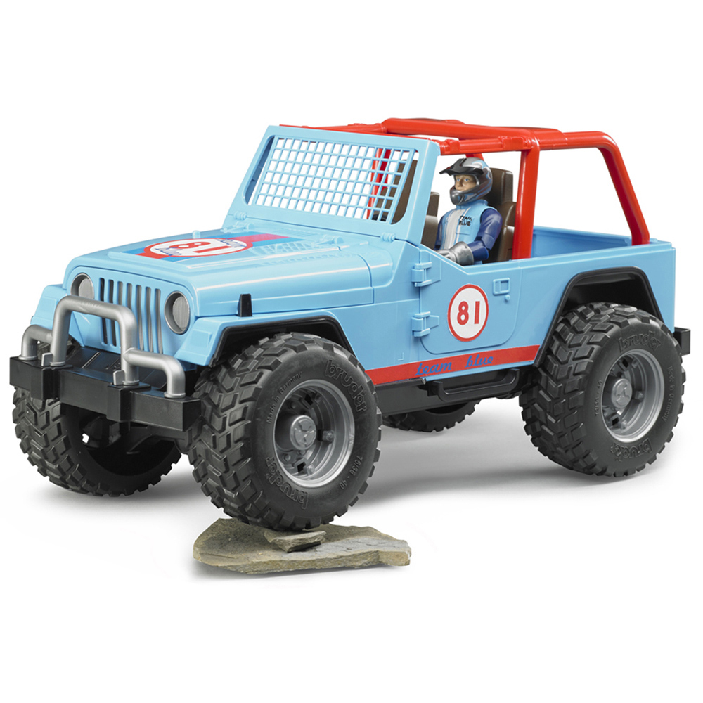 Bruder Kids Blue Jeep Cross Country Racer with Driver Playset Model Image 5