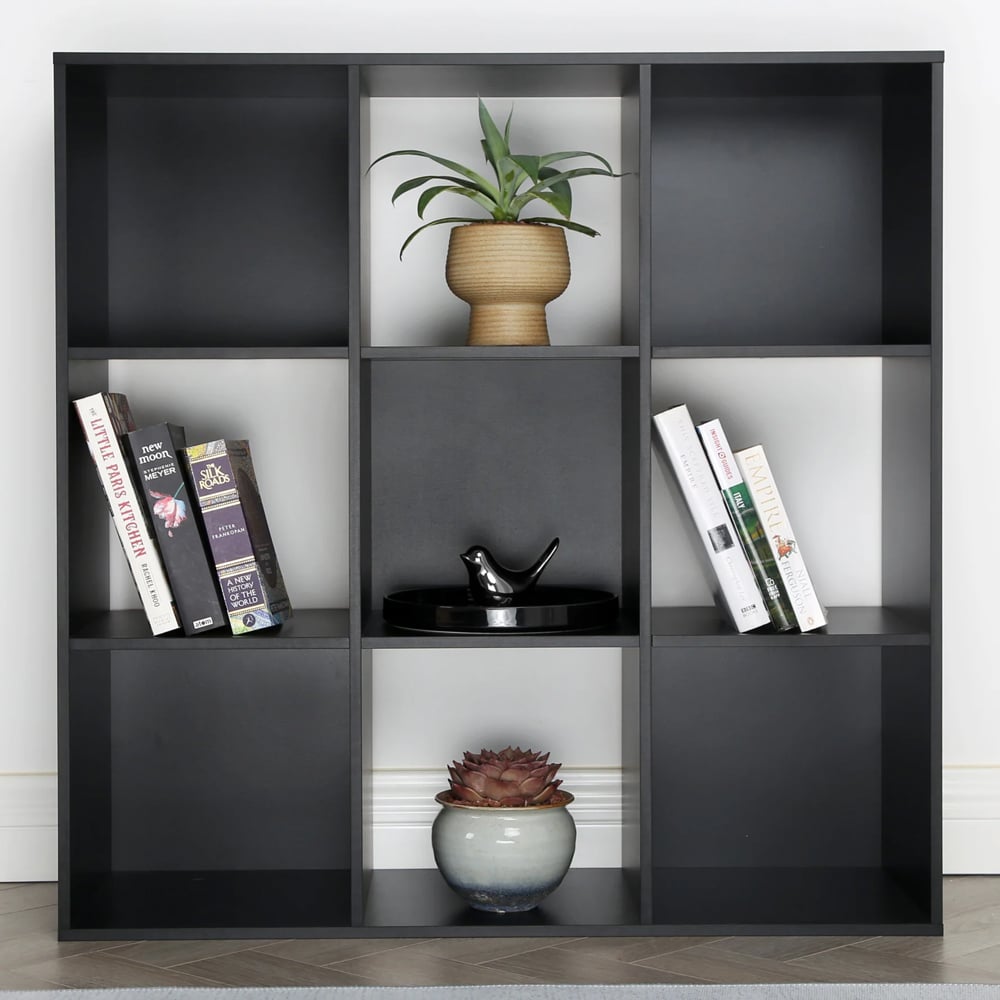 Jane 9 Shelf Black Cube Storage Unit Image 1