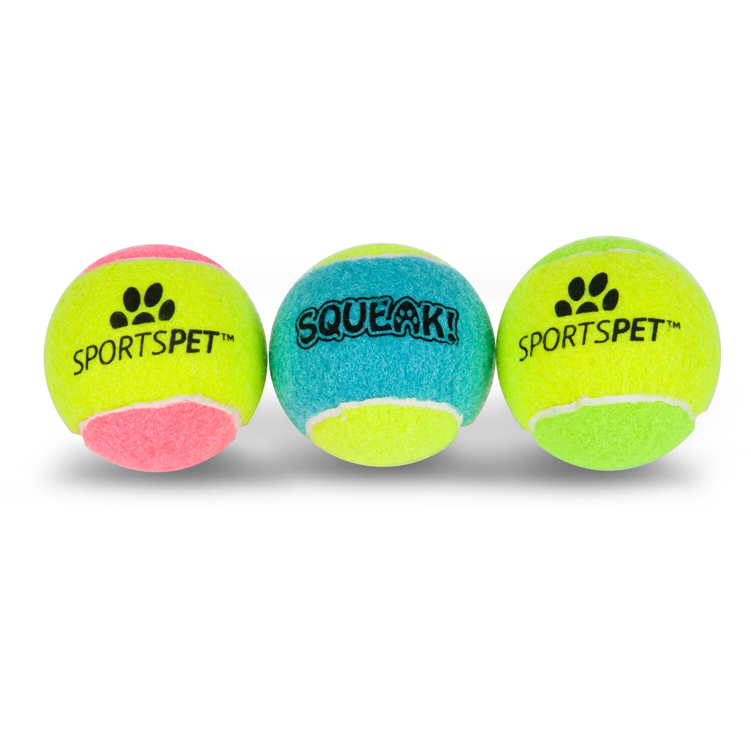 Pack of 3 Sportspet Squeak Balls Multicolour Image 1