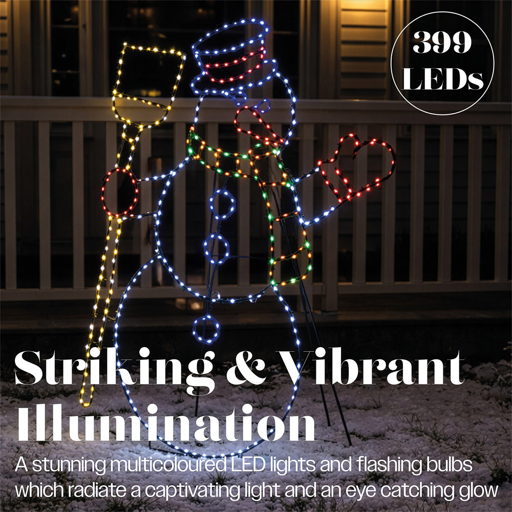 Xmas Haus 399 Multicolour LED Snowman Christmas Decoration 79cm Image 6