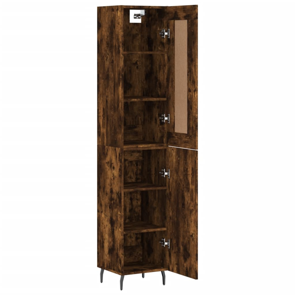 vidaXL 2 Door Smoked Oak Highboard Image 4