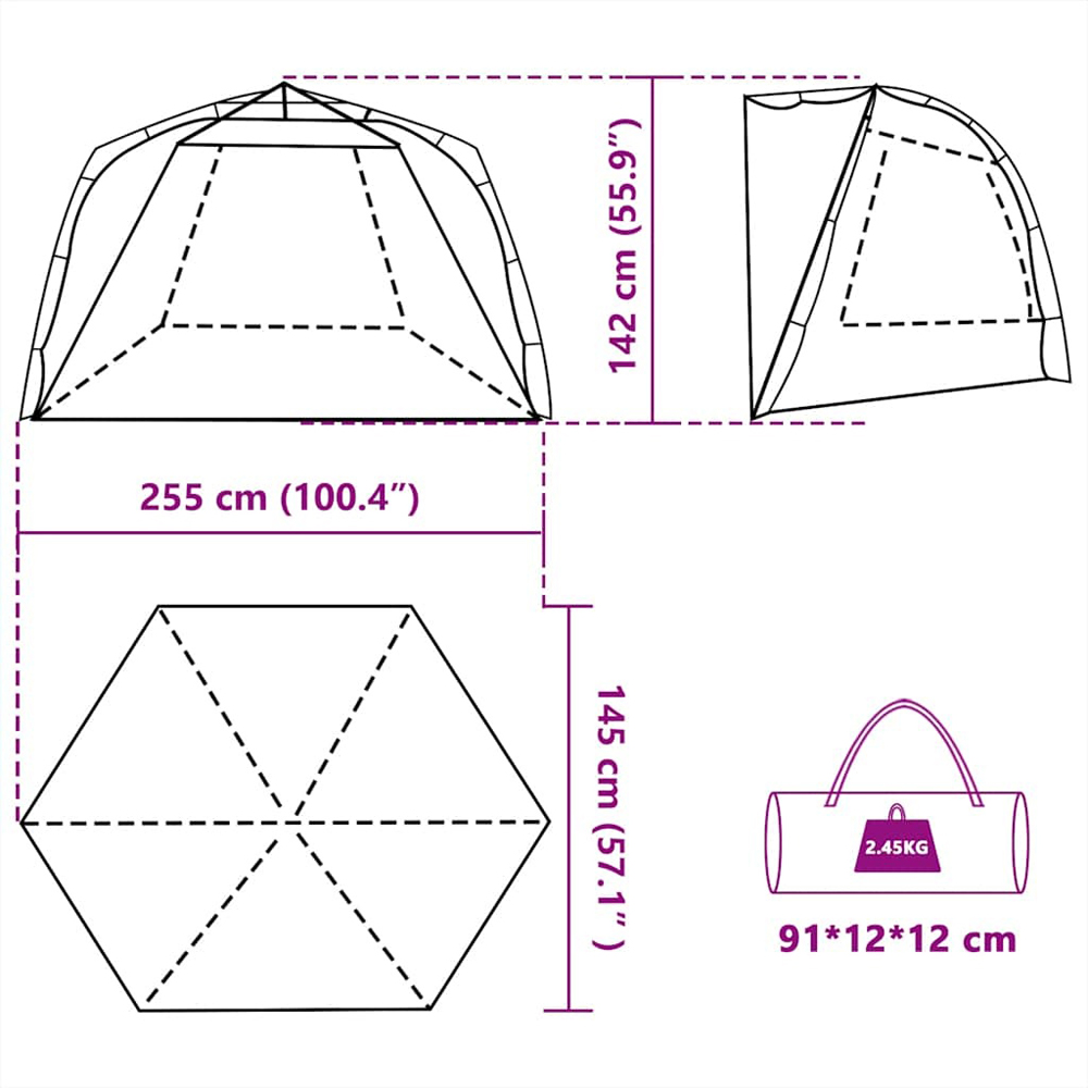 Walplus 3 Person Sea Green Quick Release Waterproof Beach Tent Image 8