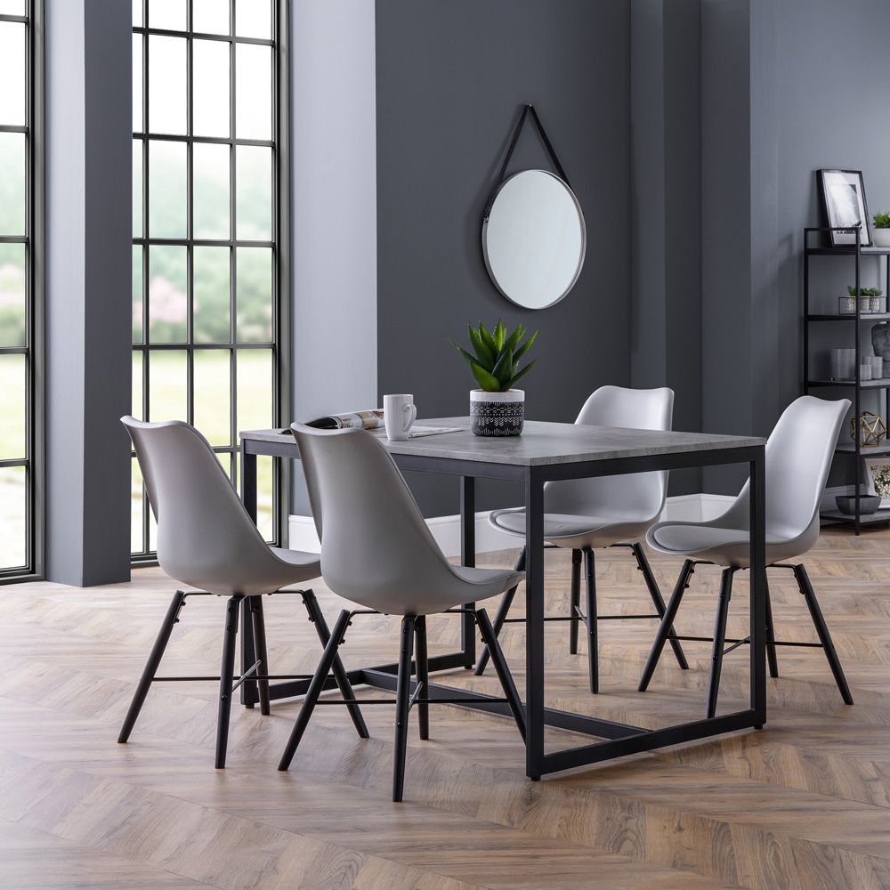 Julian Bowen Kari Set of 2 Grey and Black Dining Chair Image 7