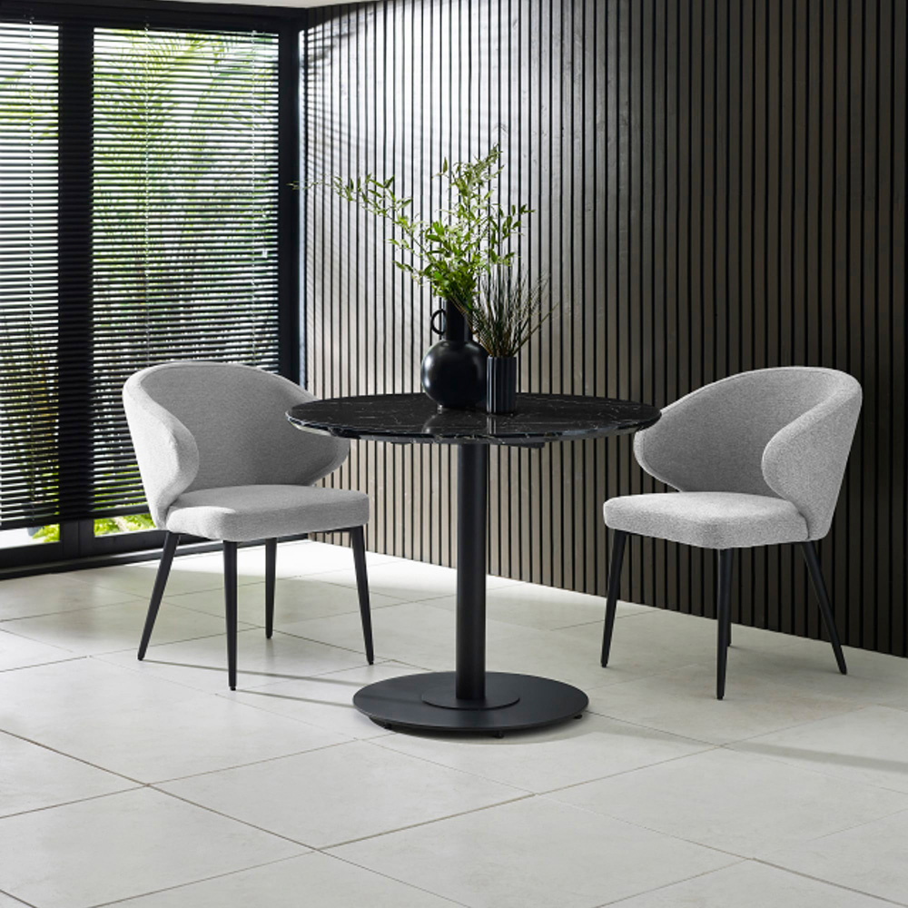 Julian Bowen Marcus Set of 2 Light Grey Fabric Dining Chair Image 7