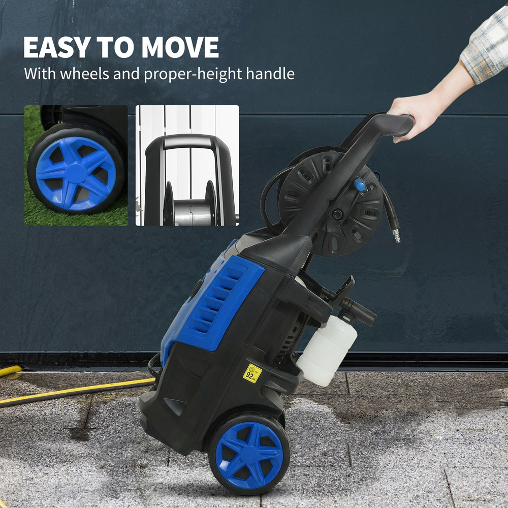 Outsunny 84H-374V70BU 2200W Power Washer with Adjustable Nozzle 170 Bar Image 8