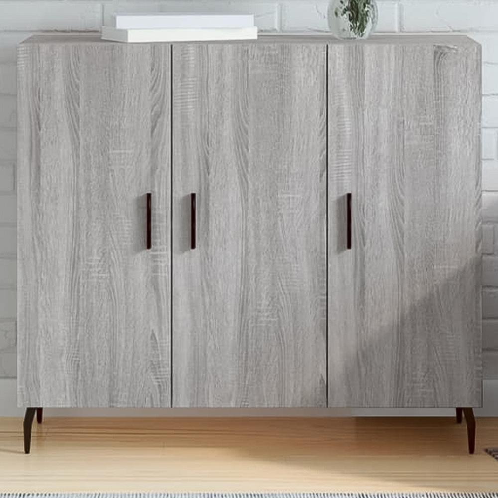 vidaXL 3 Door Grey Sonoma Sideboard Image 1