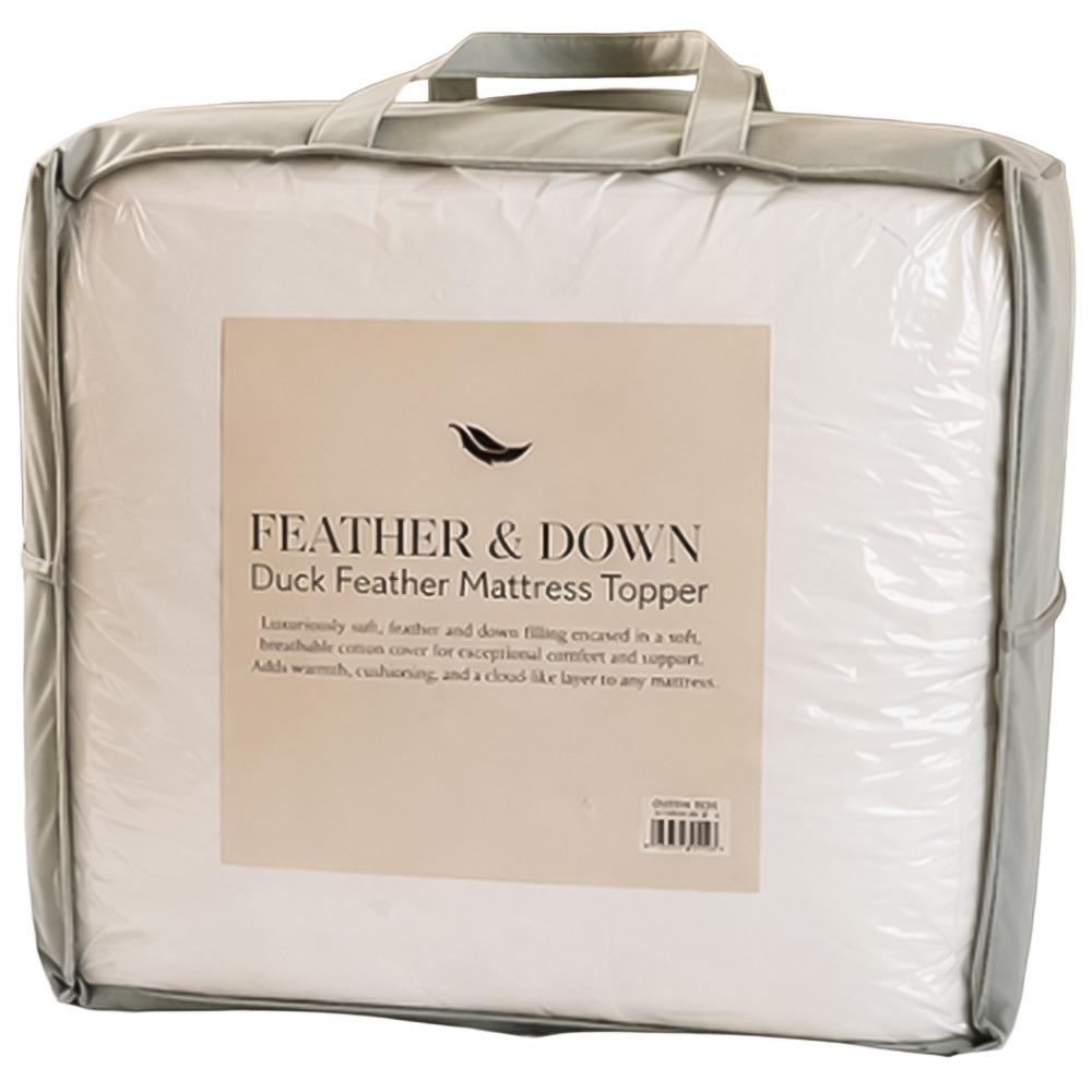 MHG Living Super King Size Duck Feather Mattress Topper Image 1