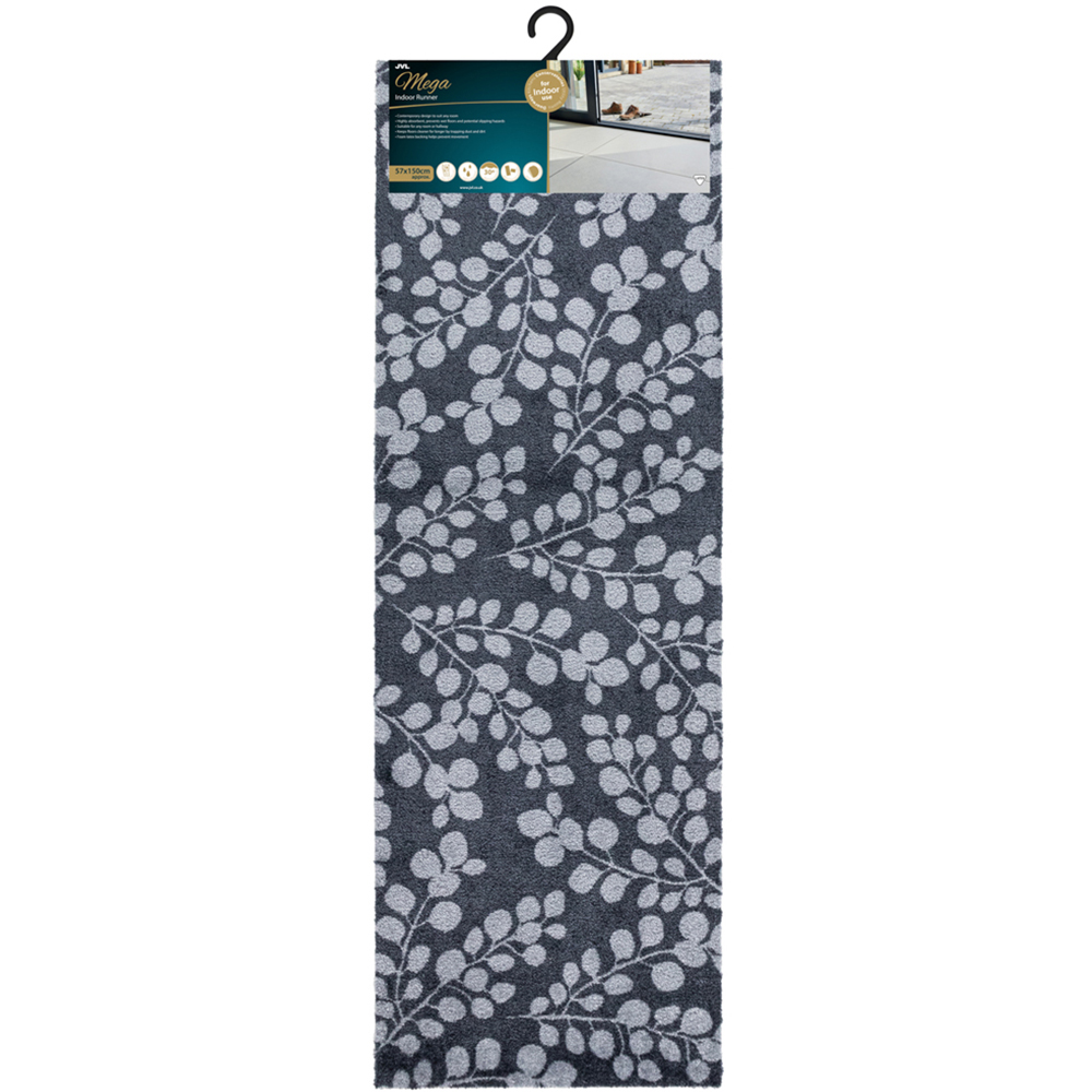 JVL Mega Grey Branches Latex Backed Door Mat and Runner Set Image 3
