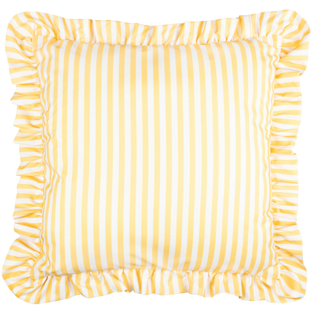 Wylder Nature Millie Yellow Ruffle Stripe Cushion 50 x 50cm Image 1