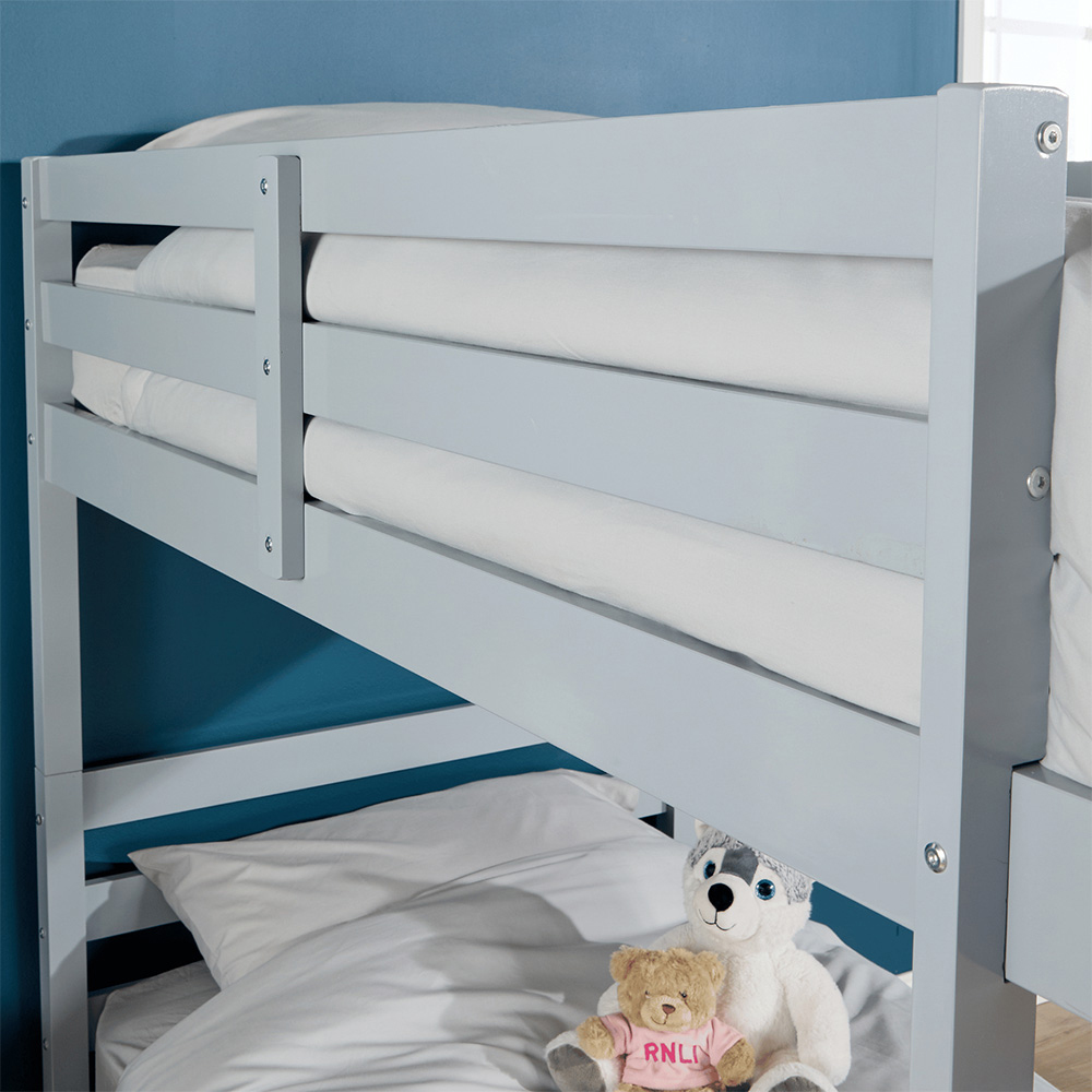 Home Source Hendon Single Grey Childrens Wooden Single Bunk Bed Image 5