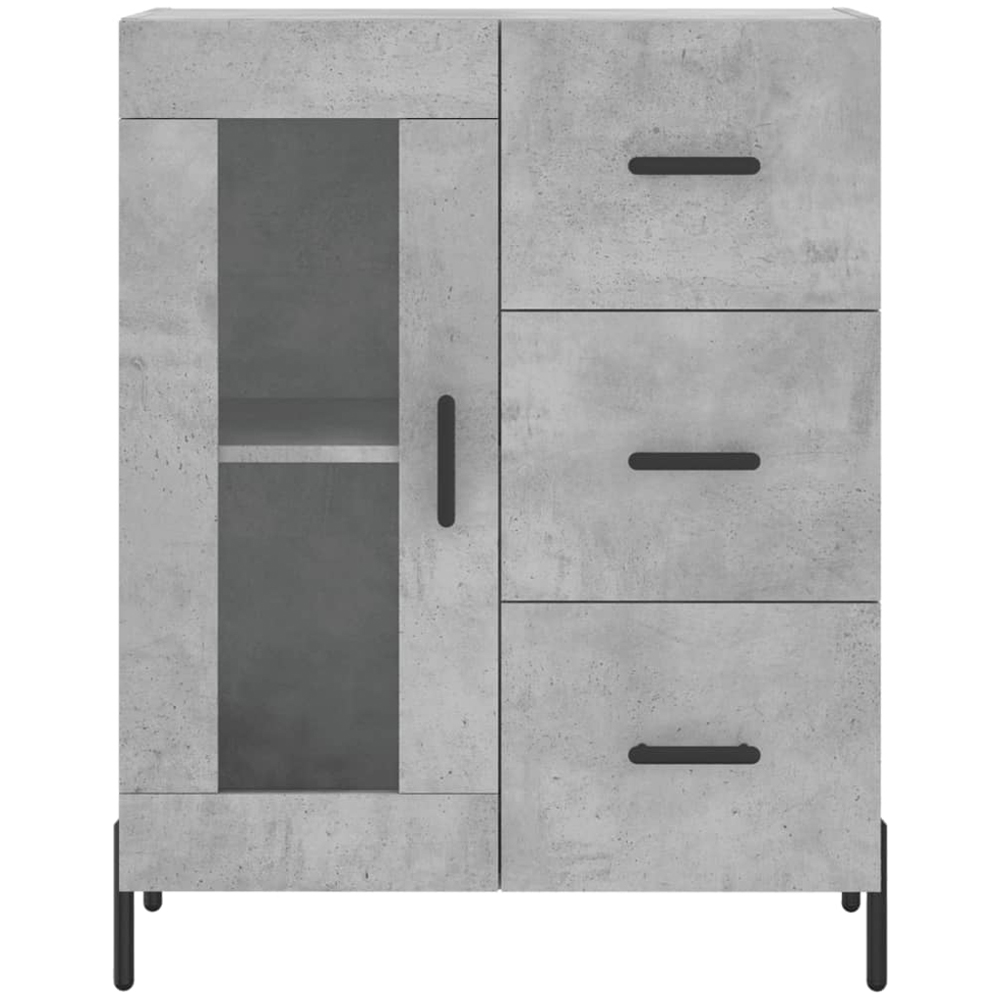 vidaXL 3 Door 3 Drawer Concrete Grey Highboard Image 8