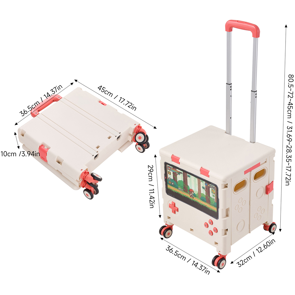 Living and Home Beige Fun Design Foldable Shopping Trolley 32L Image 8
