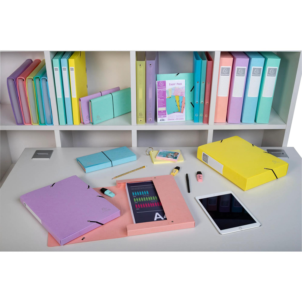 Exacompta Aquarel A4 Multicolour Box File 25mm 8 Pack Image 2