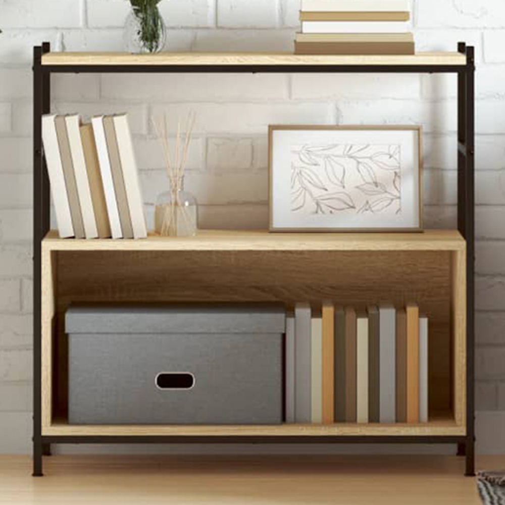 vidaXL Single Shelf Sonoma Oak Bookshelf Image 1