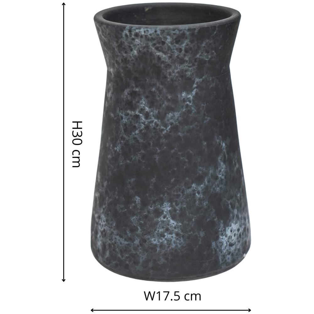Ivyline Kew Blue Stoneware Hand-Thrown Basalt Vase 30cm Image 6