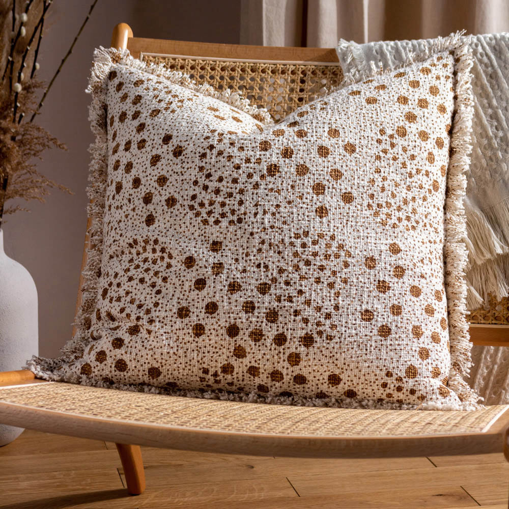 Yard Hara Yolk Woven Fringed Cushion Image 2