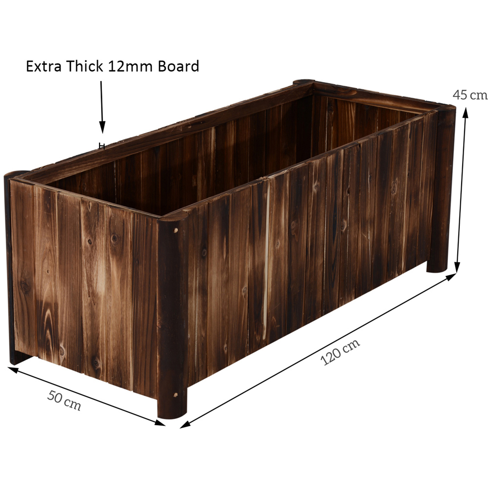 Outsunny Wooden Raised Garden Bed with Drainage Gaps 45 x 50 x 120cm Image 9
