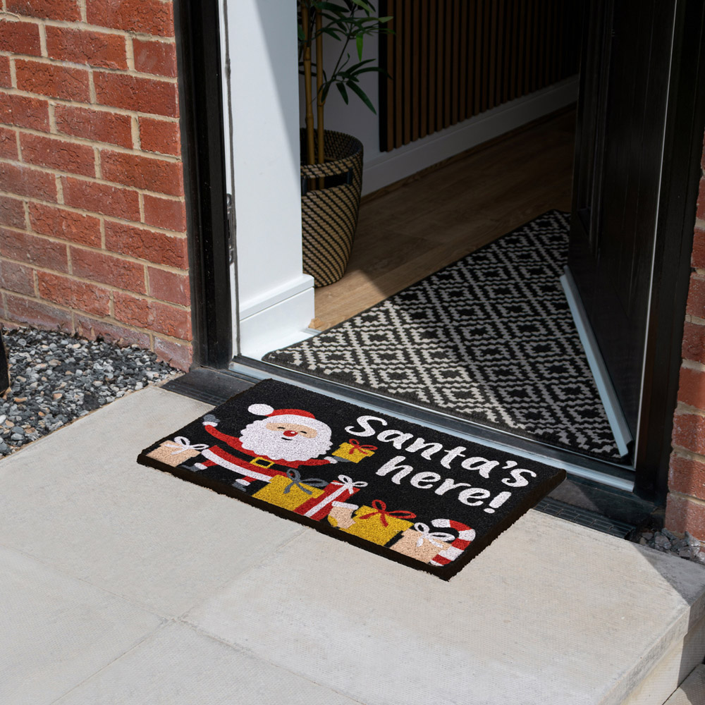 JVL Christmas Santa Latex Coir Door Mat 40 x 58cm Image 2