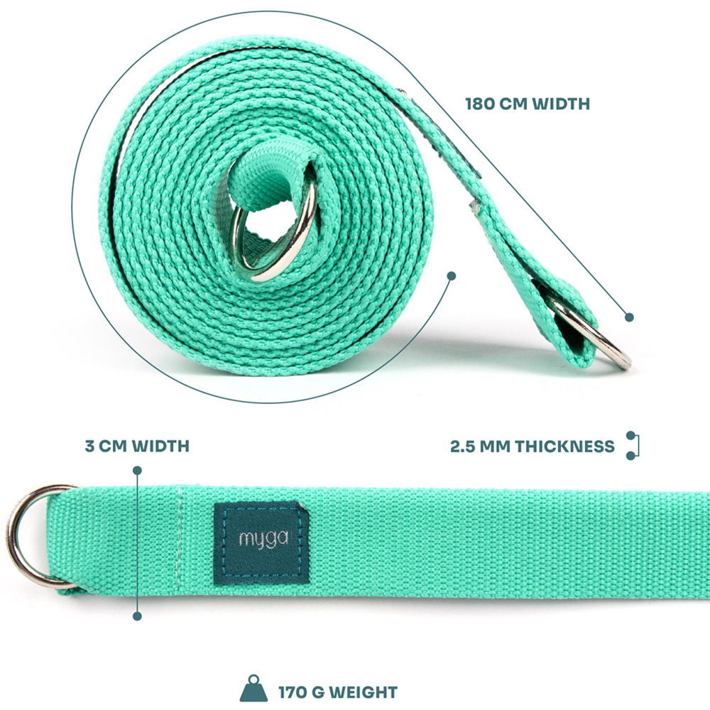 Myga Turquoise Yoga Entry Mat with 2 Blocks and Strap Image 2