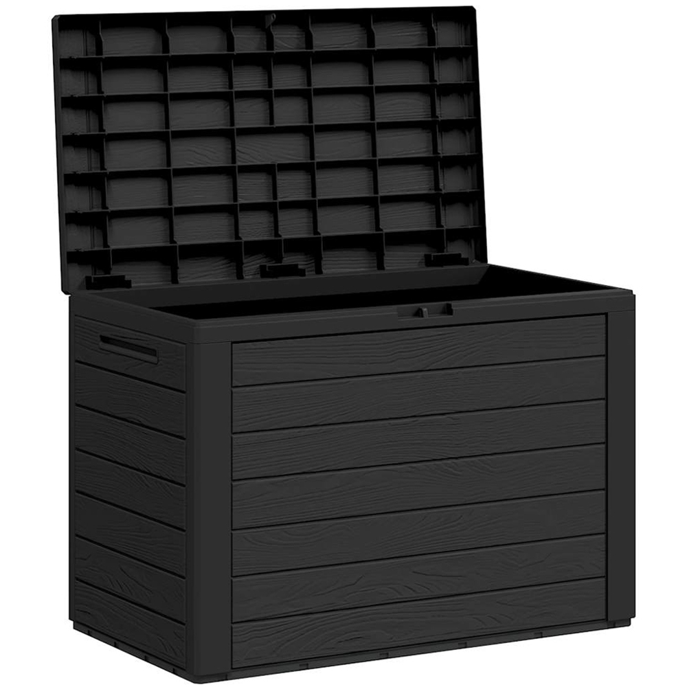 vidaXL 190L Anthracite Polypropylene Garden Storage Box Image 4