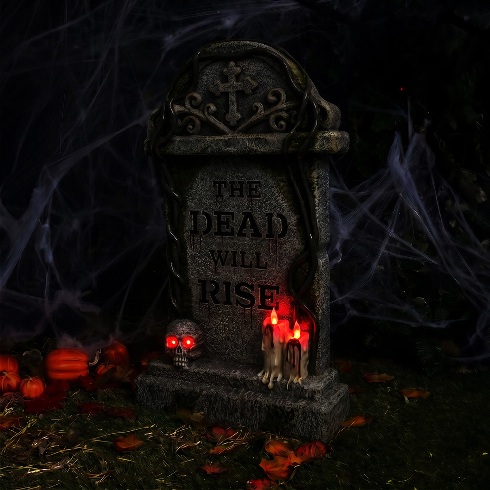 wilko Multicolour LED Halloween Gravestone Ornament 3ft Image 5