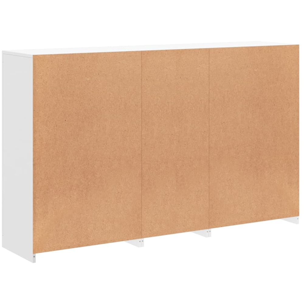 vidaXL 4 Door 3 Shelf White LED Sideboard Image 5