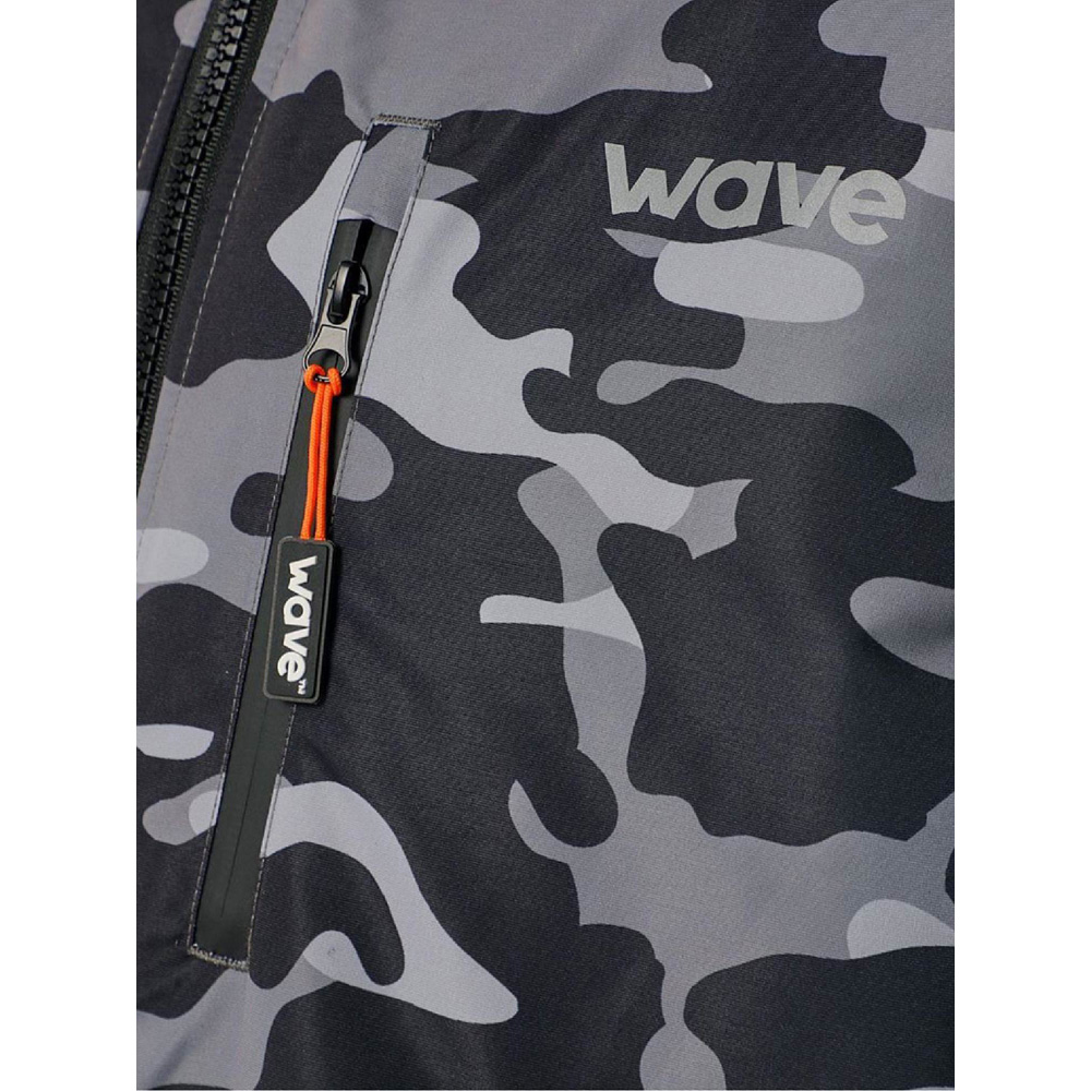 Wave Waterproof Grey Camouflage Fleece Lined Changing Robe Large Image 4